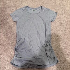 Athleta Heathered Gray Short-Sleeve Ruched Tee